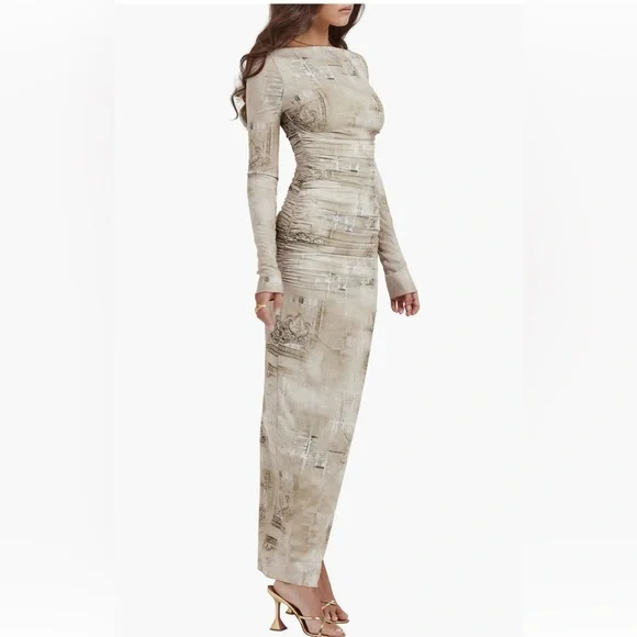 house of cb beige dress House Of CB Mia Dress